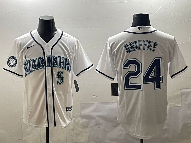 Men Seattle Mariners #24 Griffey White Game 2025 Nike MLB Jersey style 4->seattle mariners->MLB Jersey
